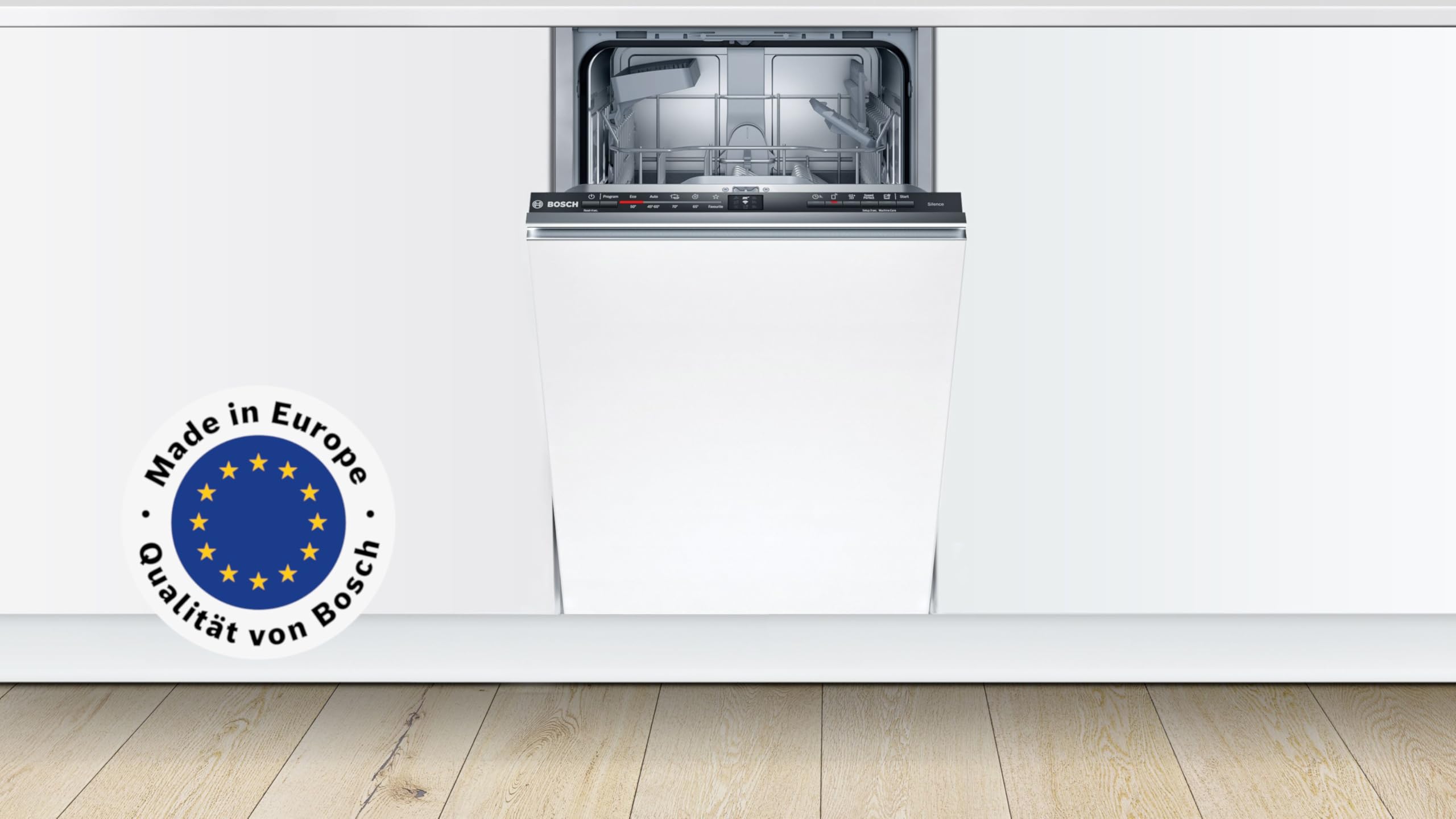 Bosch SPV2IKX10E Serie 2 Vollintegrierter Geschirrspüler 45 cm Edelstahl Extra Trocknen InfoLight AquaStop Weiß