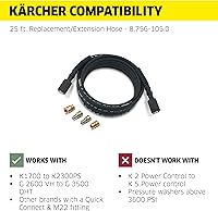 Vista 6 de Kärcher Manguera de extensión de alta presión de 25 pies para lavadoras a presión de hasta 3600 PSI - con adaptadores incluidos - Conexión rápida