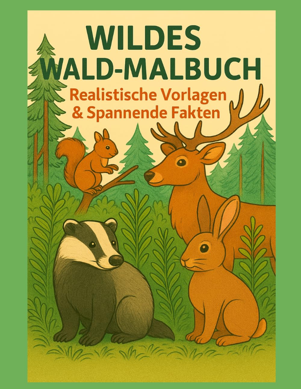 Wildes Wald-Malbuch Realistische Vorlagen & Spannende Fakten