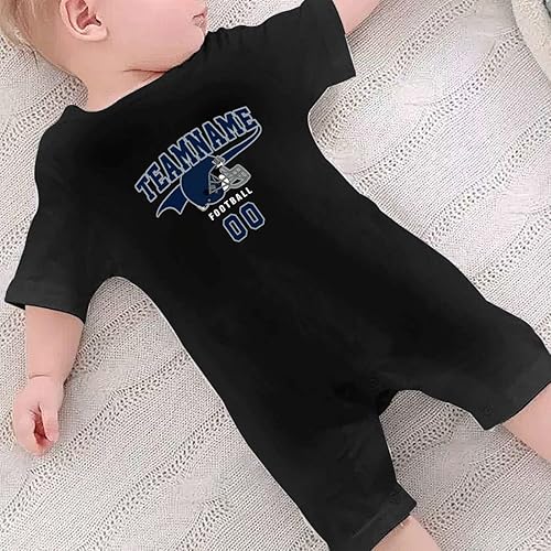 Miniatura 7 de BABYWEN Body de fútbol personalizado para bebé, haz que tu bebé se apunte y número, ropa de fútbol para regalos, Negro -