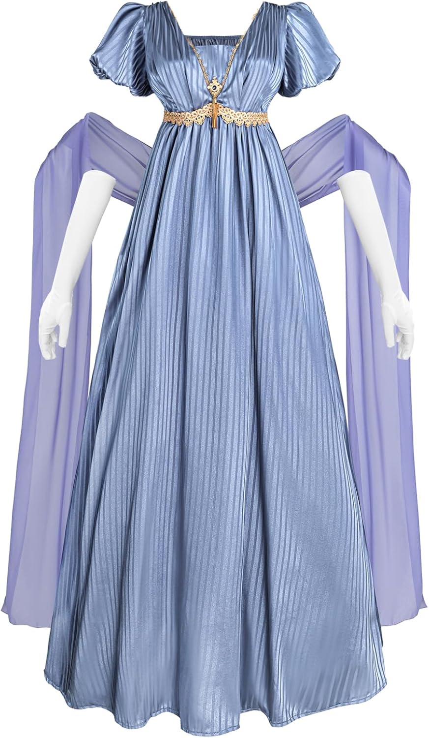 NSPSTT Regency Dresses for Women Plus Size Victorian Ball Gown Tea Party Empire Waist Costume