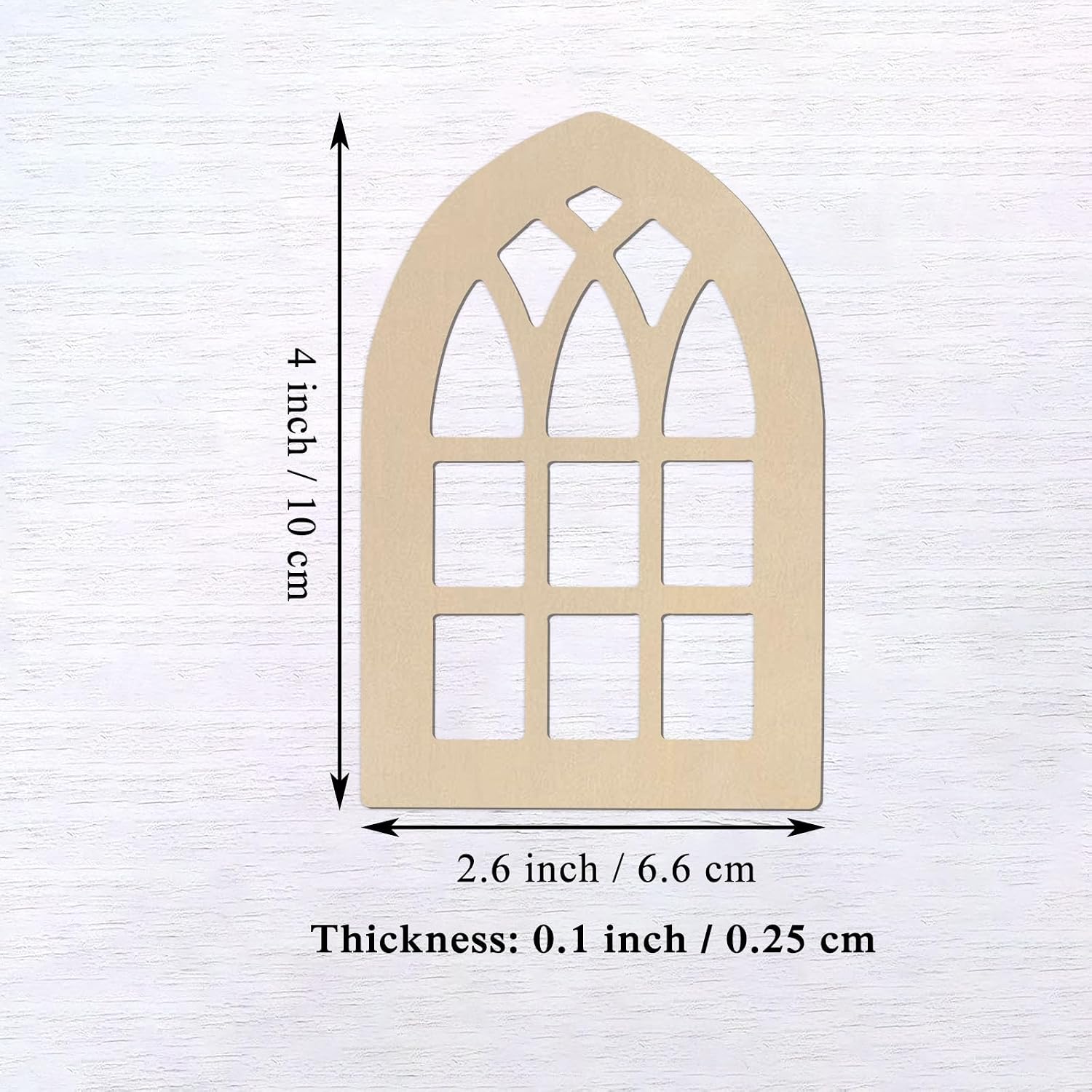 20pcs Wooden Window Shaped DIY Craft Cutouts Window Unfinished Wood Tags with Ropes Ornaments for Wedding Home Christmas Party Decoration