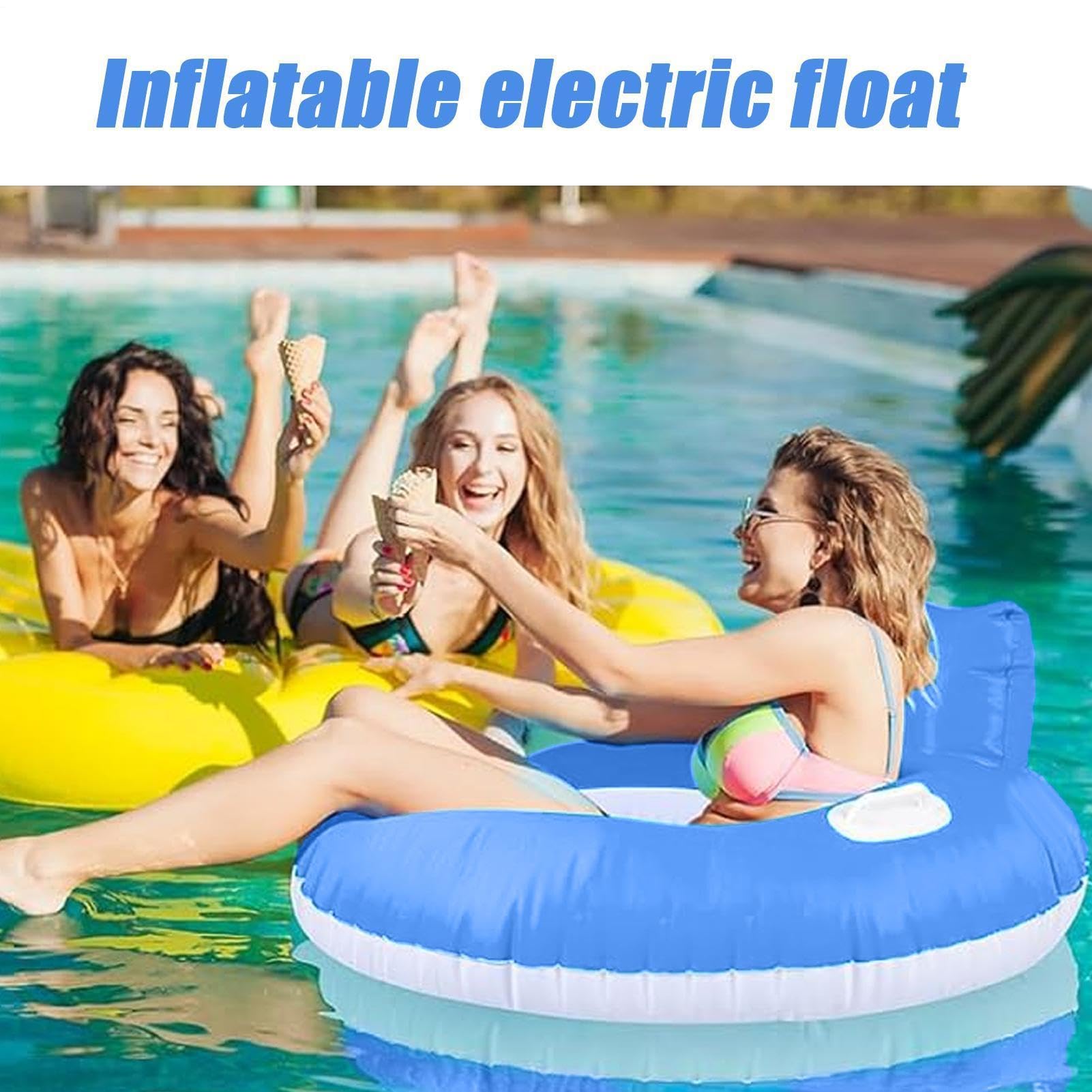 Zattera motorizzata – Zattera elettrica a batteria, materasso gonfiabile elettrico Lilo per vacanze estive piscine vacanze al mare feste in lago fluttuante relax abbronzatura