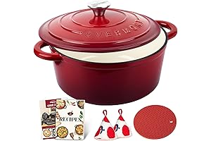 Overmont Enameled Cast Iron Dutch Oven - 5.5QT