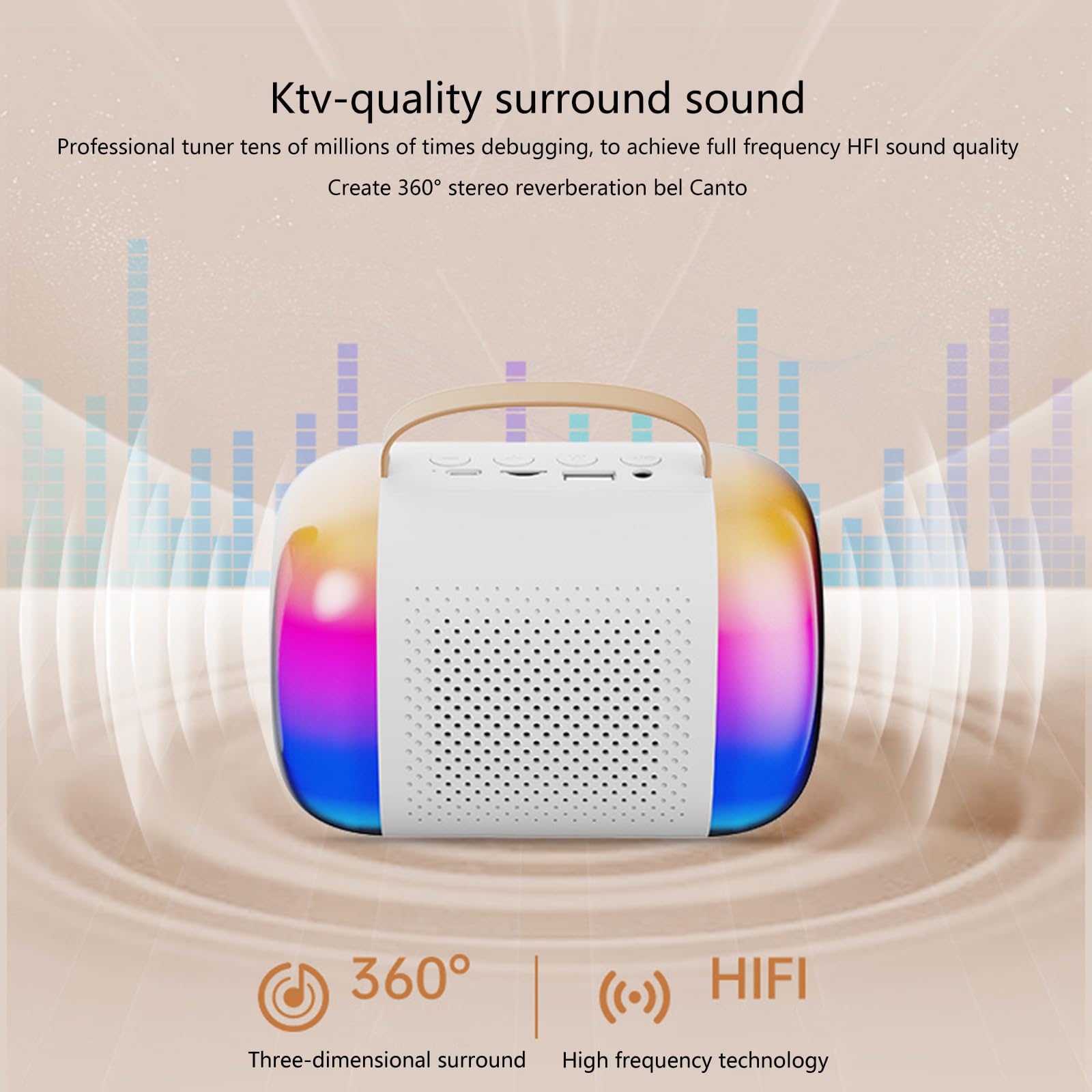 Karaoke Macchina Per Bambini 2 Microfoni Altoparlanti Grande Ragazzi E Ragazze Famiglia Intrattenimento Luce LED Karaoke