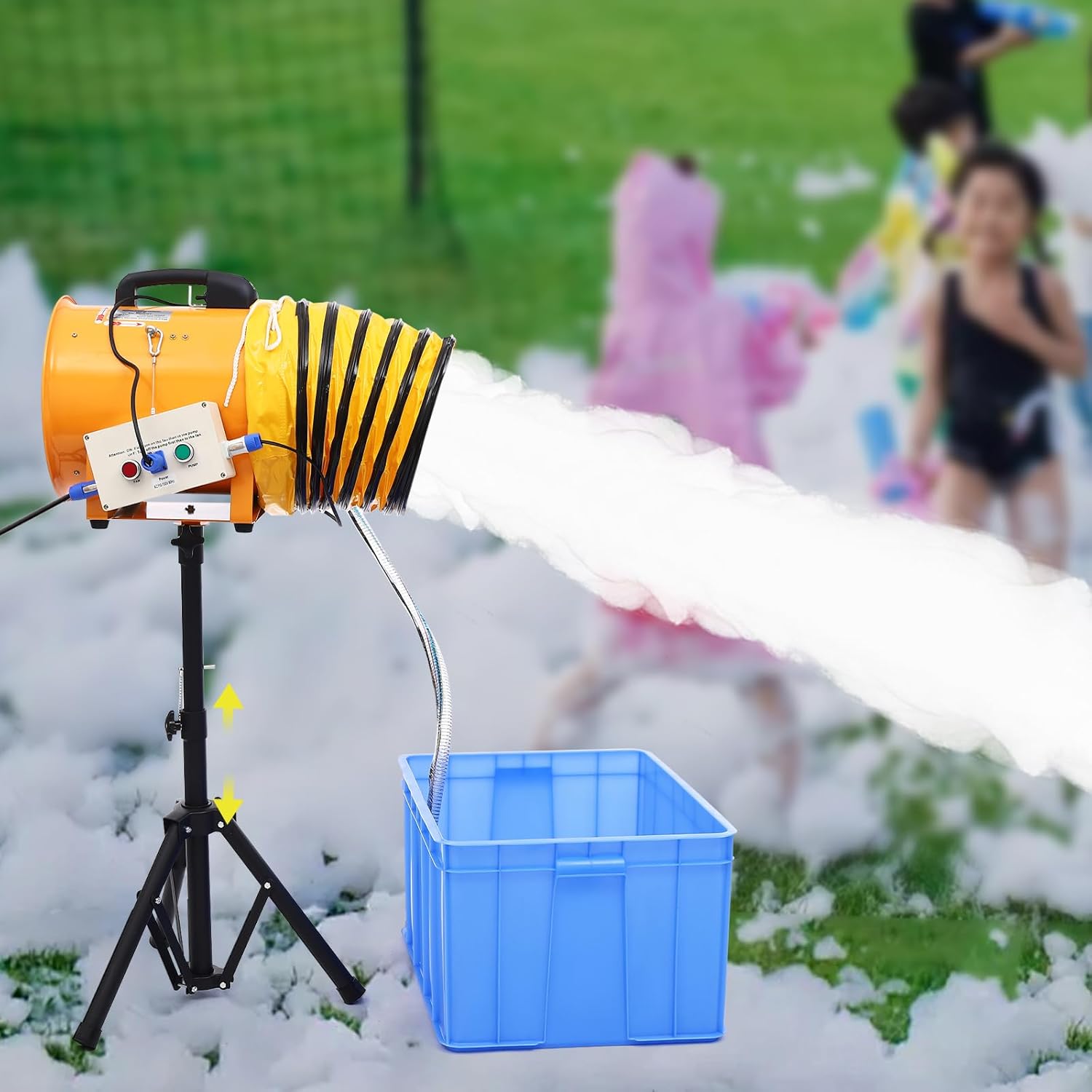 Foam Machine, 520w 12" Party Machine Bubble Maker with Stand & Pump, High Output Blower Fan for Parties, Weddings, Clubs, Pools, Kids Events, Stage and Outdoor Summer Fun