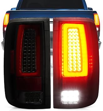 LED Tail Light Fit for Ford F-150 F150 2004-2008 [Factory Halogen Model] Fleetside Styleside, Taillight Assembly Replacement Left + Right Pair, Smoke Lens