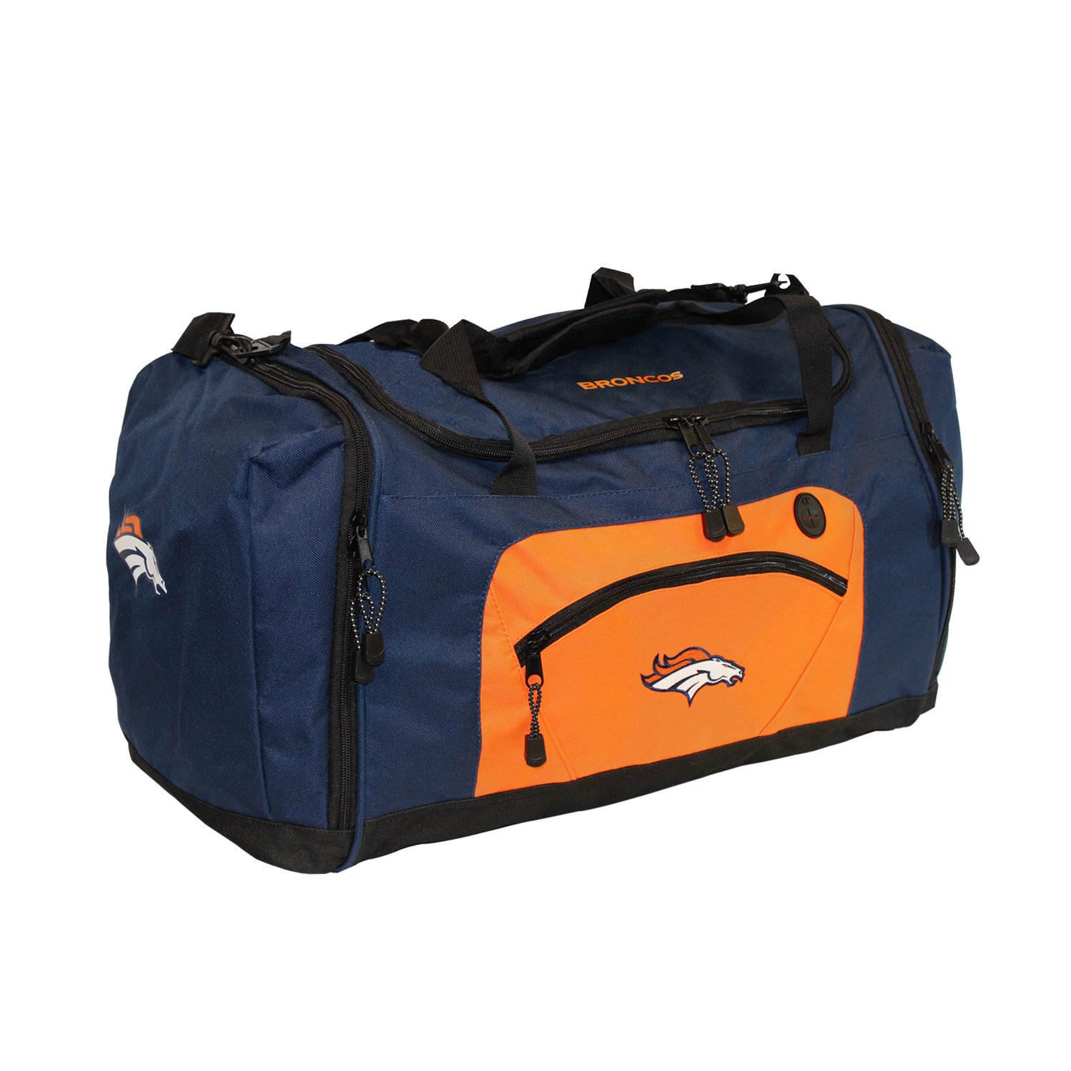 Officially Licensed NFL "Roadblock" Duffel Bag , Black, 20" x 11.5" x 13"