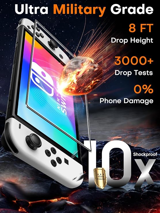 TOCOL Tempered Glass Screen Protector Compatible with Nintendo Switch OLED 2021 Model 7 Inch Anti Scratch 9H Hardness(7 inch)