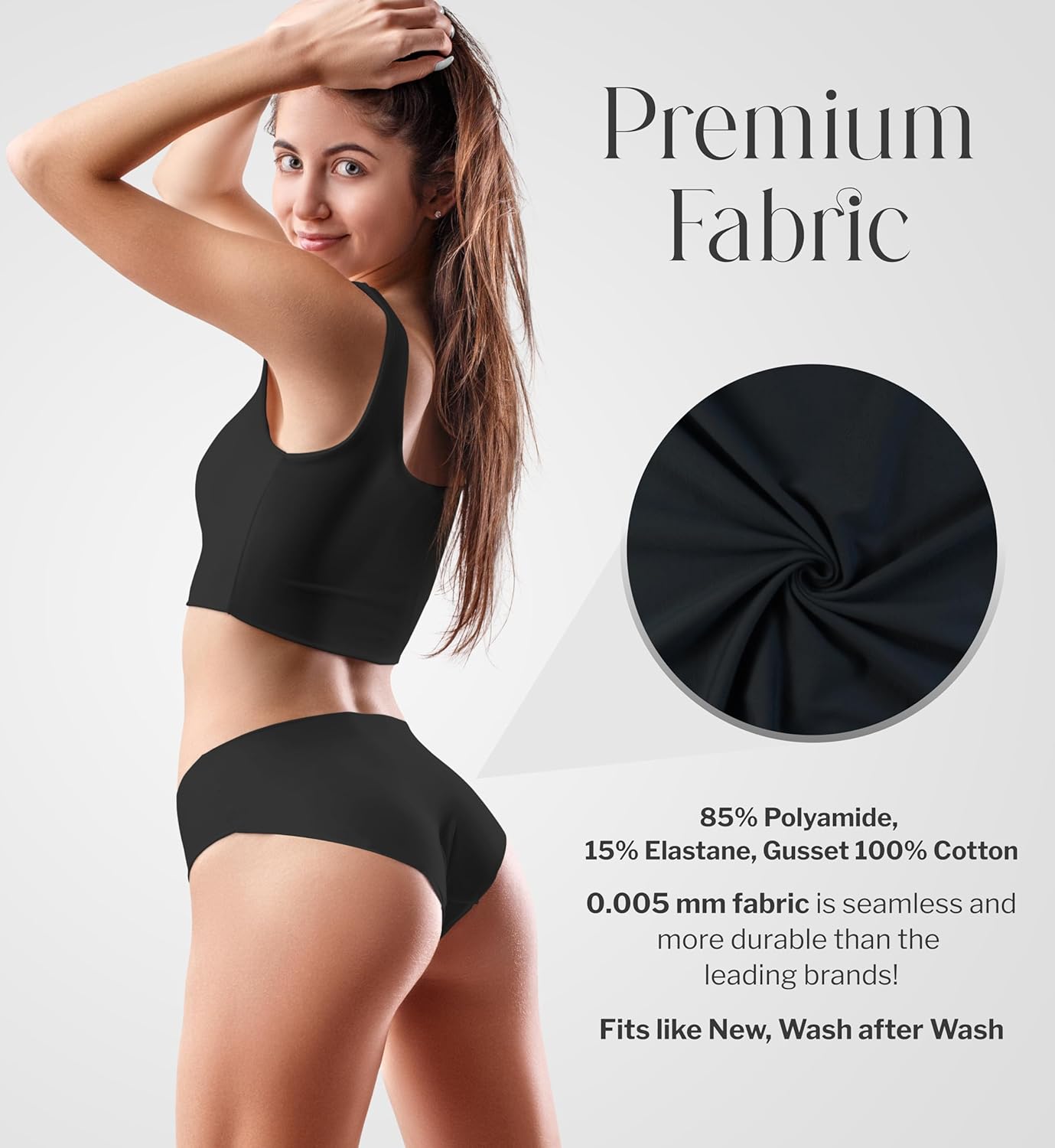 No-Show Seamless Bikini Underwear for Women | Laser Cut Underwear Panties | 5 Pack - Image 3