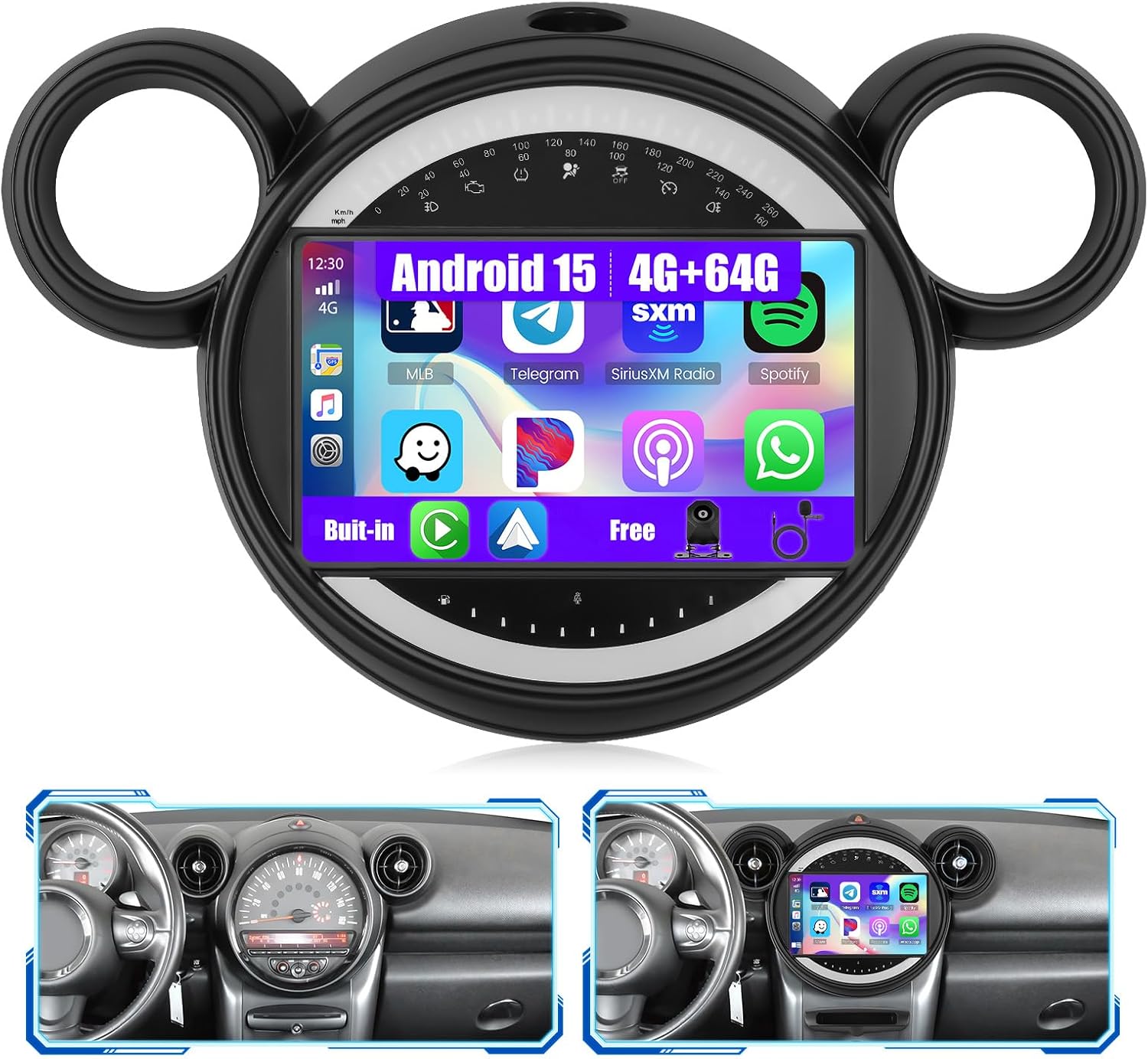 [4+64GB] Android Car Radio for Mini Cooper Clubman 2008-2014 with 5Ghz WiFi