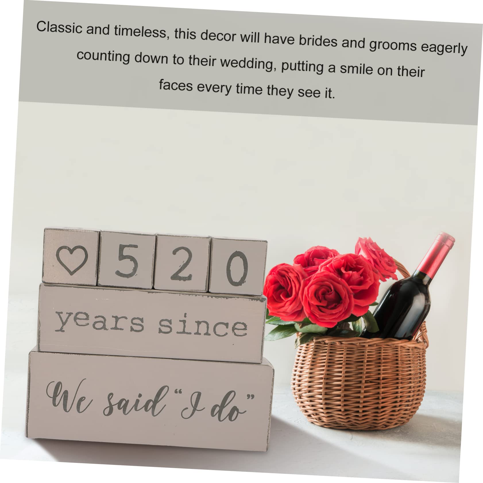 Calendario in Legno per Matrimoni Blocchi di Legno Decorazione per Calendario Blocchi per Conto alla Rovescia