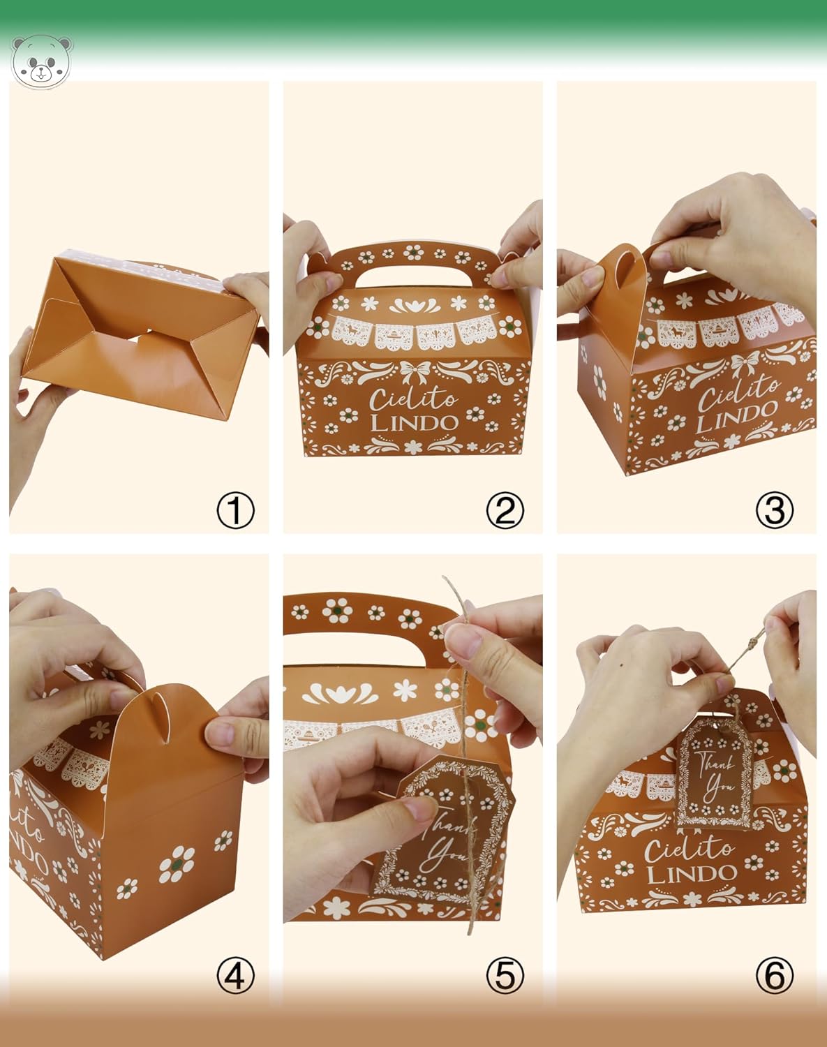 KARAQY 24 PCS Cielito Lindo Terracotta Favor Boxes, Mexican Papel Picado Treat Boxes with Tags for Birthday Baby Shower Cinco de Mayo Fiesta - Image 4