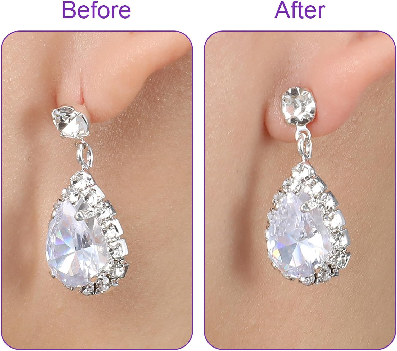 4 Pairs Earring Lifters, Earring Backs for Droopy Ears Adjustable Heavy Earrings Lifters Backs for Studs Secure Earrings Backers for Earlobe - Image 3