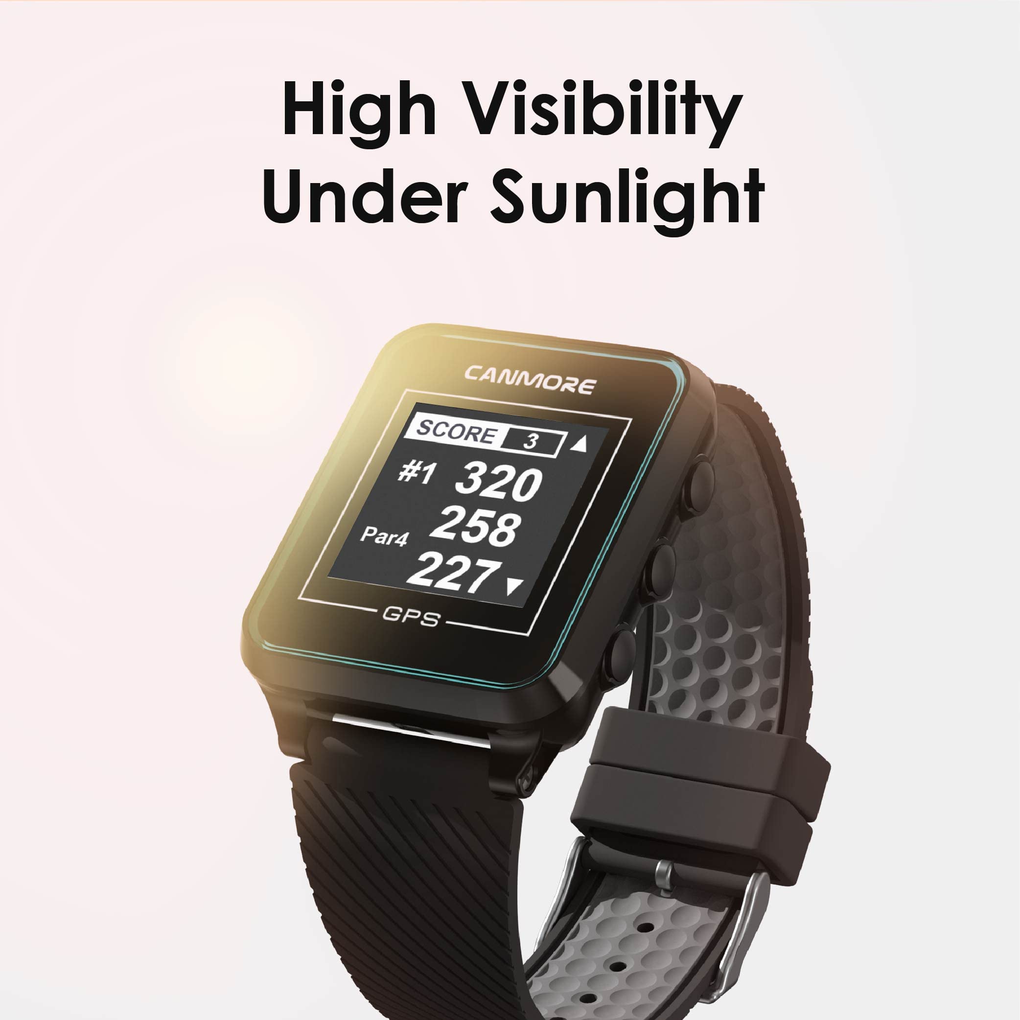 CANMORE TW356 Orologio GPS da golf per uomo e donna, aggiornamento gratuito di oltre 41.000 campi precaricati in tutto il mondo, display LCD ad alto contrasto, chip IC di aggiornamento, Arancia
