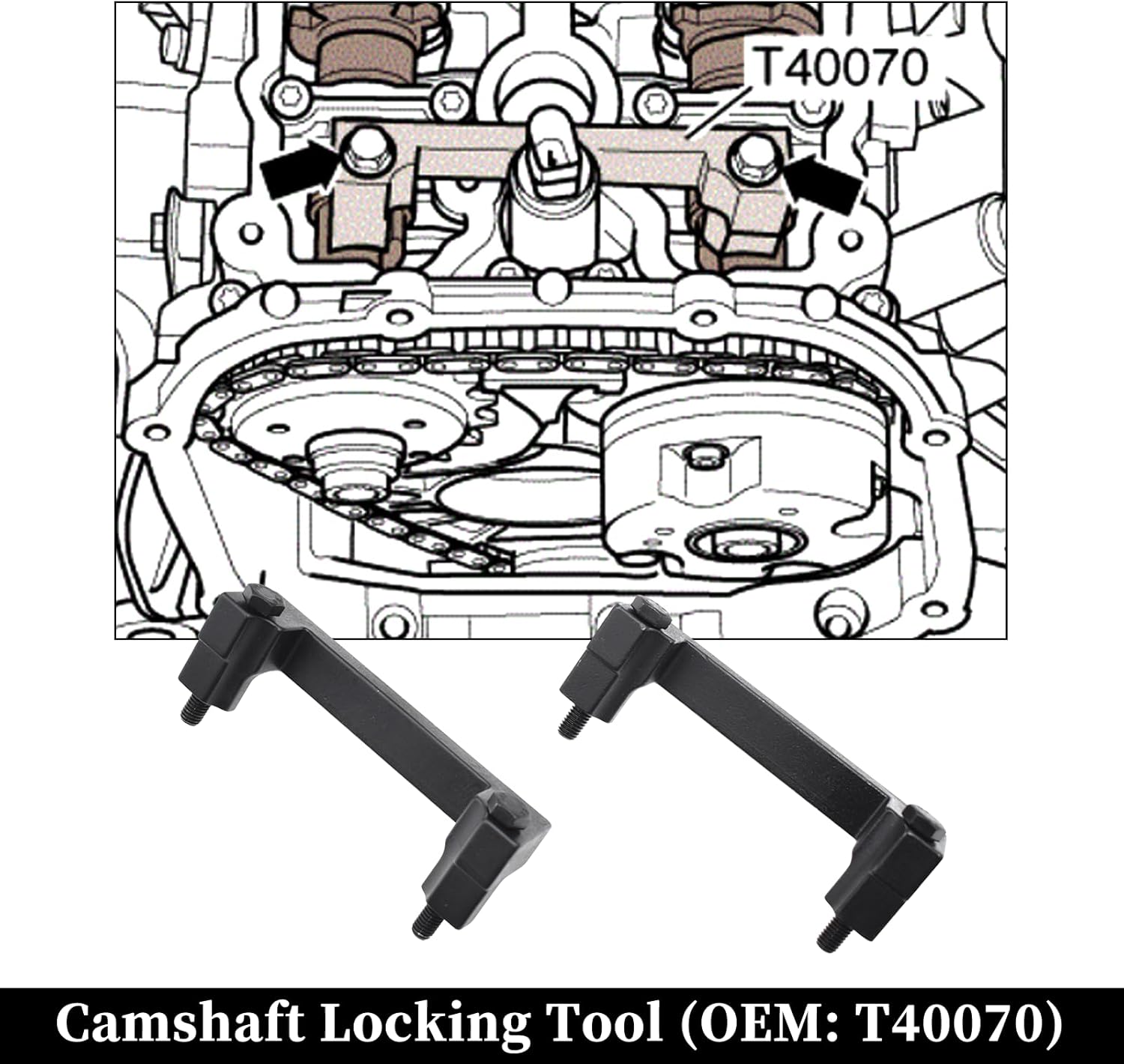 Engine Camshaft Locking Timing Tool Kit, Compatible with VW Audi 2.0 2.4 2.5 2.8 3.0T 3.2 4.2 5.0 5.2, Touareg Q7 Porsche 3.0T, A4 A6 A6L A8 Q5 Q7 R8, Replace OEM T40133 T40070 T40058 T10172