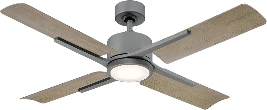 Modern Forms FR-W1806-56L-GH/WG Cervantes 56 Inch Four Blade Indoor/Outdoor Smart Fan with Six Speed DC Motor and LED Light in Graphite Finish Works with Nest, Ecobee, Google Home and IOS/Android App,