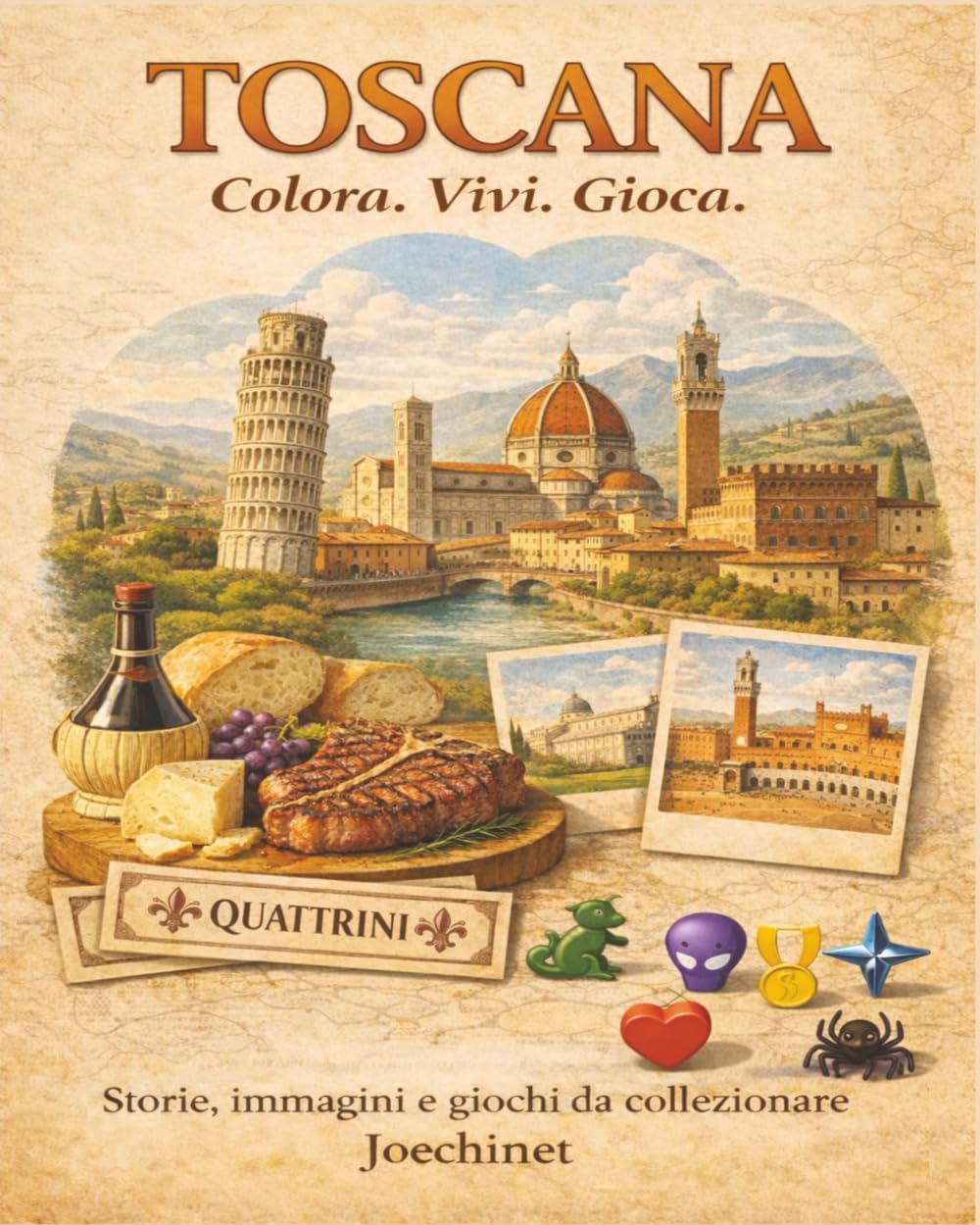 Toscana: Colora, Vivi, Gioca.: Libro da colorare e da vivere: racconti, illustrazioni e gioco da tavolo fai-da-te ispirato alla Toscana