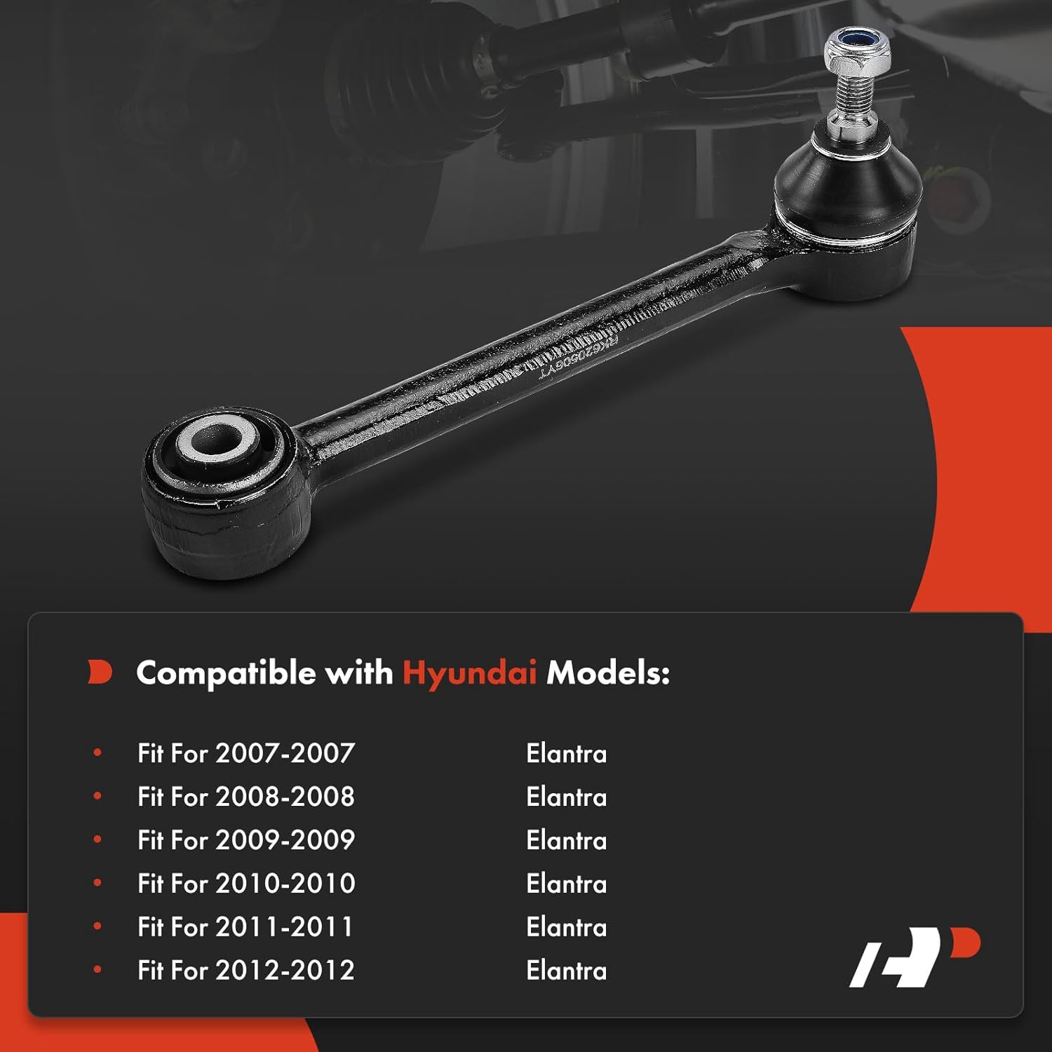 A-Premium Rear Forward Lower Control Arm, with Ball Joint & Bushing, Compatible with Hyundai Elantra 2007-2012