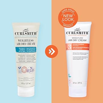 CURLSMITH Weightless Air Dry Cream for Hair, Hydrating and Detangling, Leave In Conditioner for Curly Hair, For All Curl Types, Vegan & Cruelty-free
