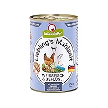GranataPet Liebling’s Mahlzeit Pesce Bianco e Pollame, Cibo Umido per Cani Senza Cereali e Zuccheri Aggiunti, Alimento Completo, 6 x 400 g
