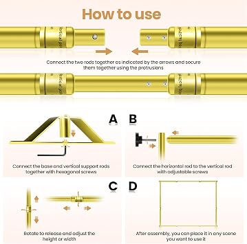 Jiang&Rong 10 x 10ft Heavy Duty Backdrop Stand Kit (Golden)