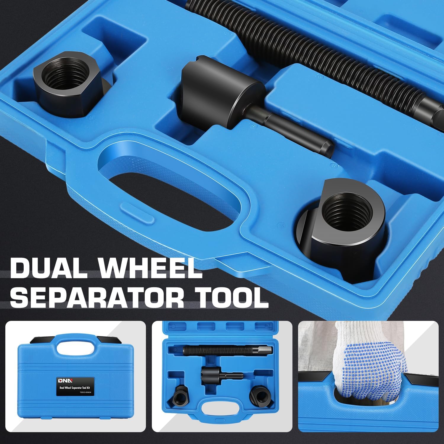 DNA Motoring Dual Wheel Separator Tool Kit, One-Piece Pusher Wheel Hub Removal Tool with 11 Threads, Fits Most Truck, Bus, Van or Trailer That Has Dual Steel Wheels, TOOLS-00604