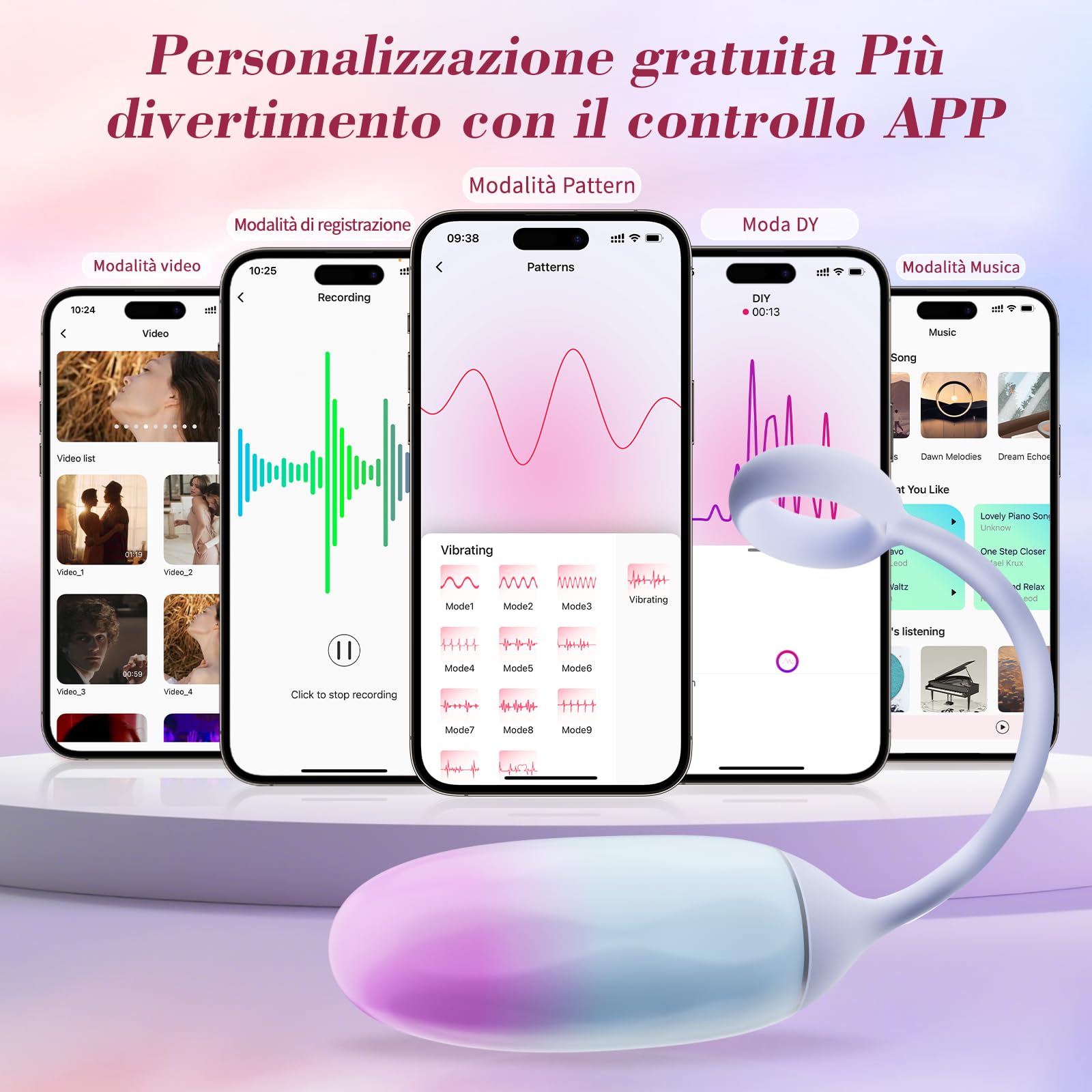 Ovetto Vibrante con Telecomando Sexytoysys Donna, Vibratoreper Donna Professionale con Controllo Remoto Tramite App e 10 Frequenza Modalità Di Vibrazione Vibratori Per Coppia
