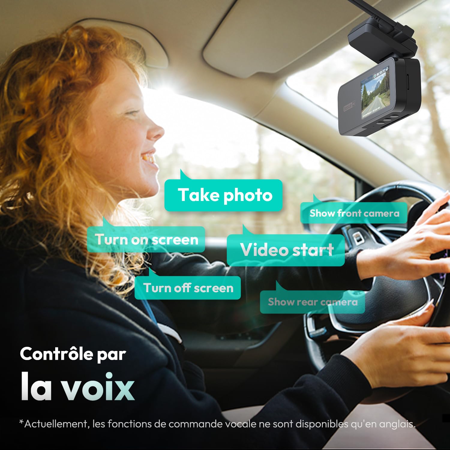 BOTSLAB Starvis Caméra embarquée 4K pour voiture avant et arrière, WiFi, avec GPS, ADAS, commande vocale, carte 64 Go gratuite, vision nocturne, WDR, IPS 2,45", surveillance du stationnement 24/7