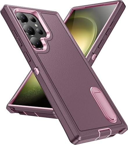 IDweel for Galaxy S24 Ultra Case,for Galaxy S24 Ultra Case with Stand Pink for W