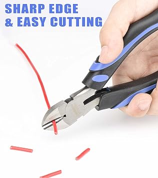 URASISTO 6-Inch Side-Cutting Pliers Diagonal Pliers with heavy Duty Nickel Chromium Steel Construction