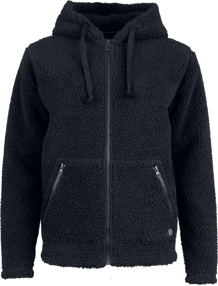 RED by EMP Damen Kapuzenjacke Teddy Fur Hoody schwarz