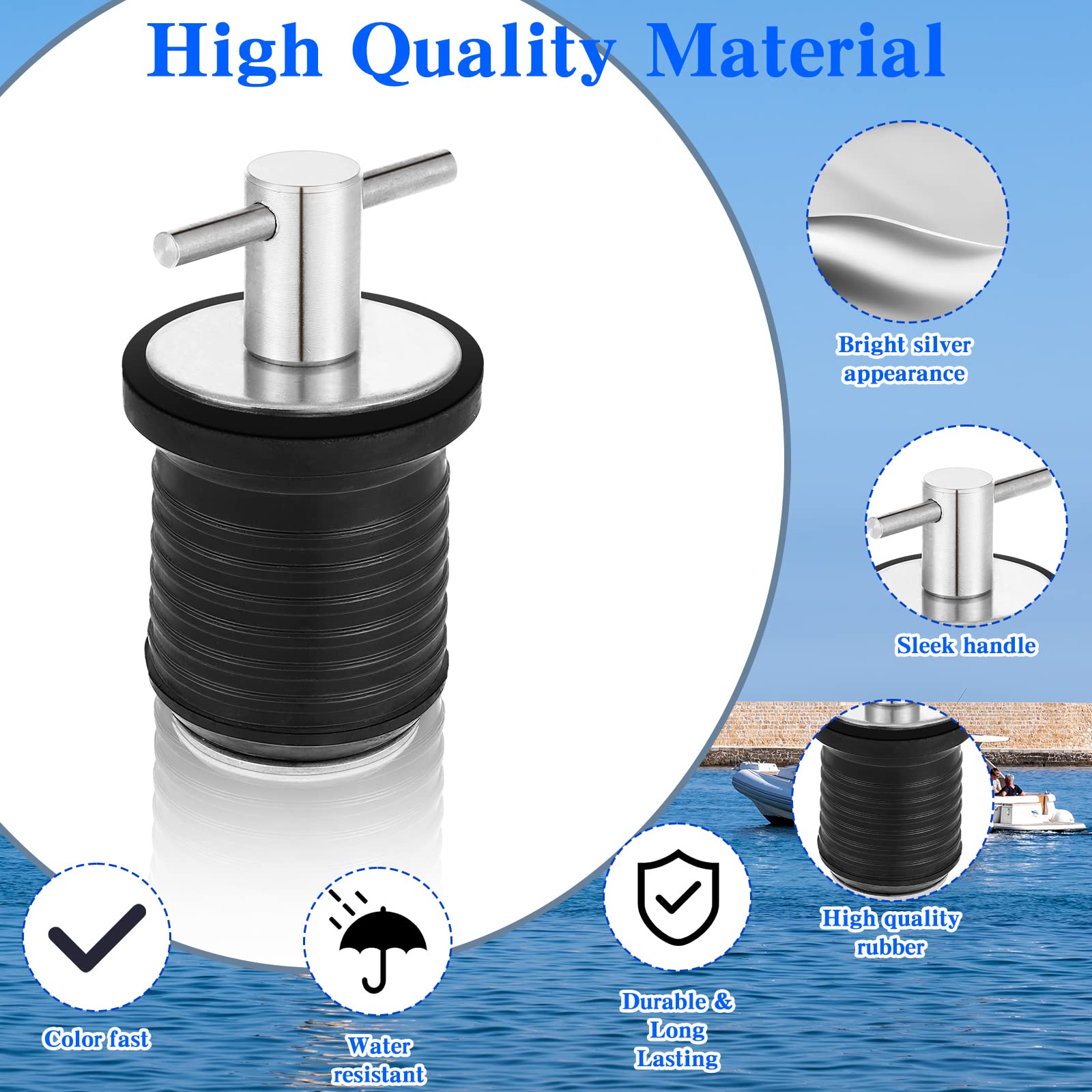 Quick Plug Boat S 4-Pack Brass T-Handle Boat Drain Plugs - Marine Twist Lock Rubber ...