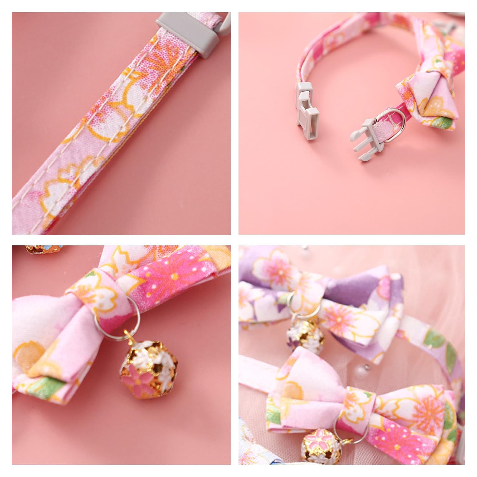 FOSDICK 2 PCS Kitten Collars, Cat Collar with Detachable Bell and Bow Tie, Cats Bow Tie, Cat Collar with Bell - Image 3