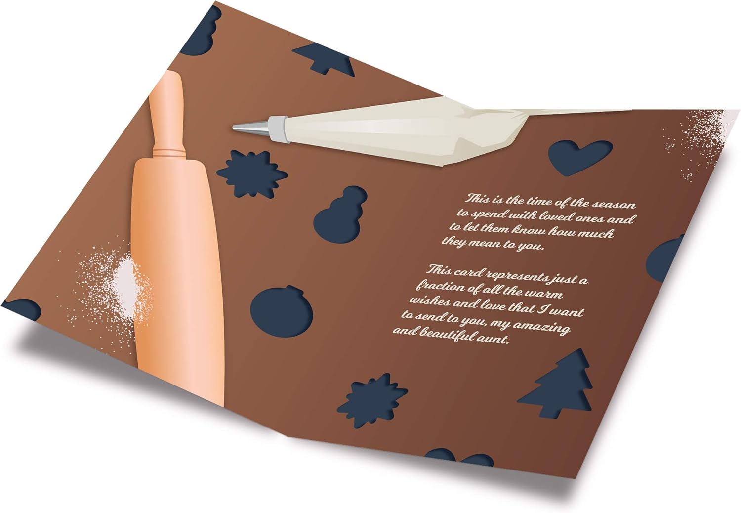 Prime Greetings Christmas Card Aunt, Made in America, Eco-Friendly, Thick Card Stock with Premium Envelope 5in x 7.75in, Packaged in Protective Mailer - Image 2