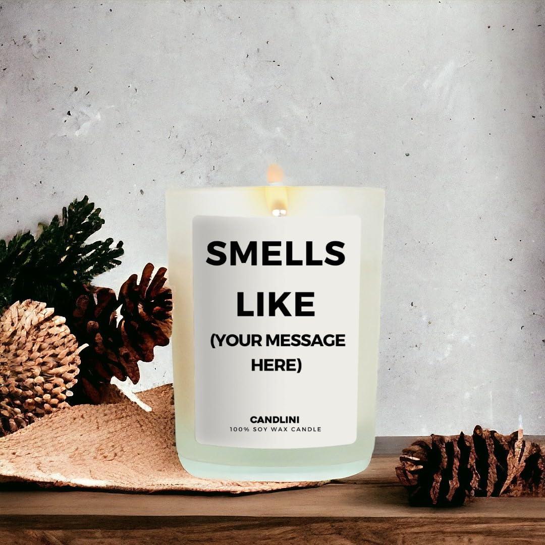 Smells Like Candle(Insert Message Here) | Personalized Smells Like Name Candle with Stylish Gift Box Custom Gift for Women, Men, Bestie, Mom, Girlfriend | Mothers Day Candle, Beige, CCG11
