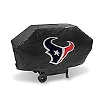 Rico Industries NFL Football Houston Texans Black Deluxe Vinyl Grill Cover - 68 Wide/Heavy Duty/Hook and Loop Straps