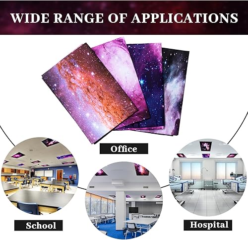 Vista 71 de ROCEEI Paquete de 4 cubiertas de luz fluorescente para luces de techo, 4 x 2 pies, cubiertas magnéticas de luz para aula, oficina, hogar, escuela