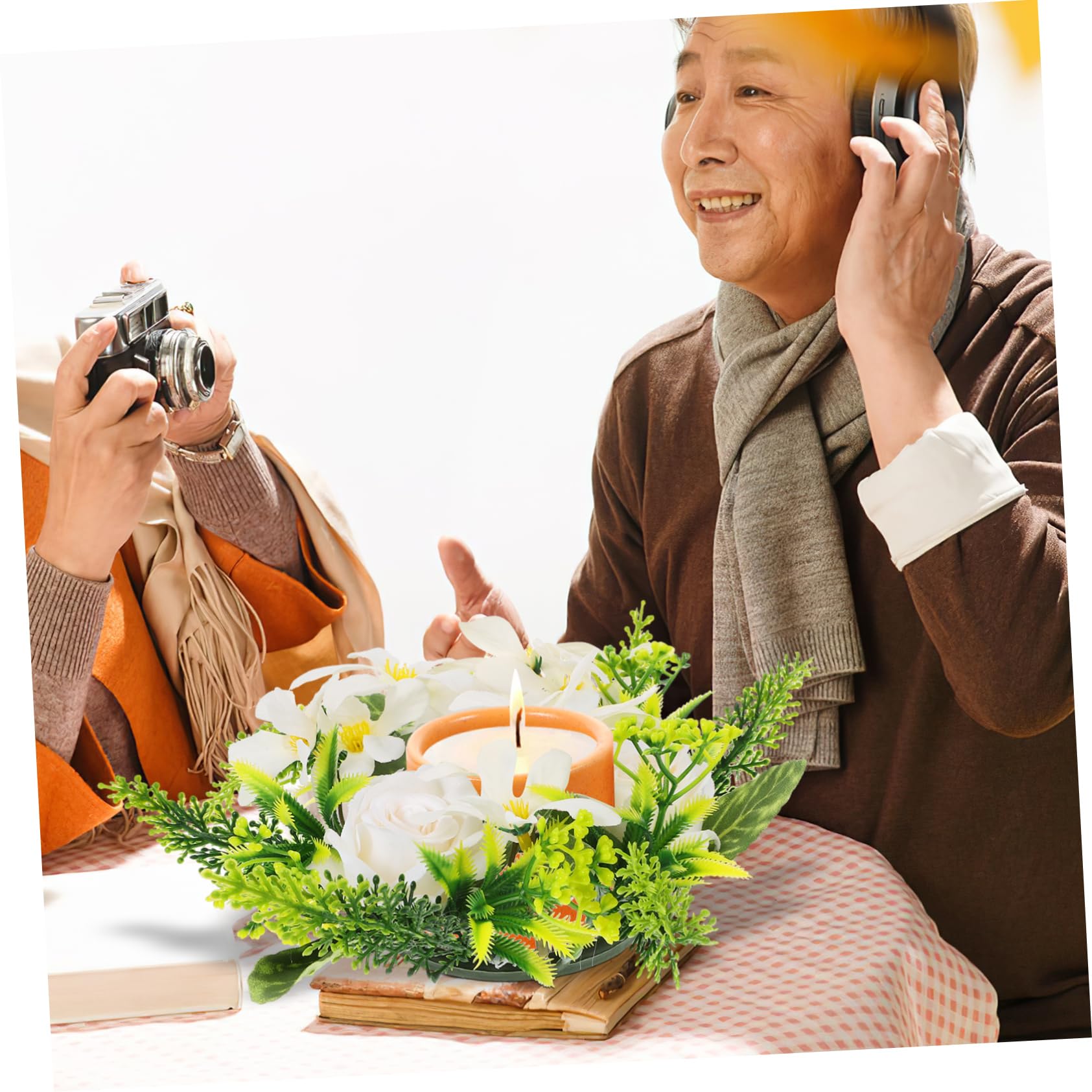 XxxiaoMuiii 4 Anillos Florales De 8 Pulgadas Para Velas – Anillo De Vela  Artificial Con Rosas De, image size:1685x1685