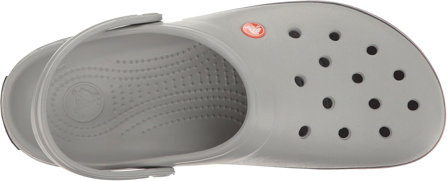 Crocs Unisex-Adult Crocband Clog, Light Grey/Navy, 7 US' Women