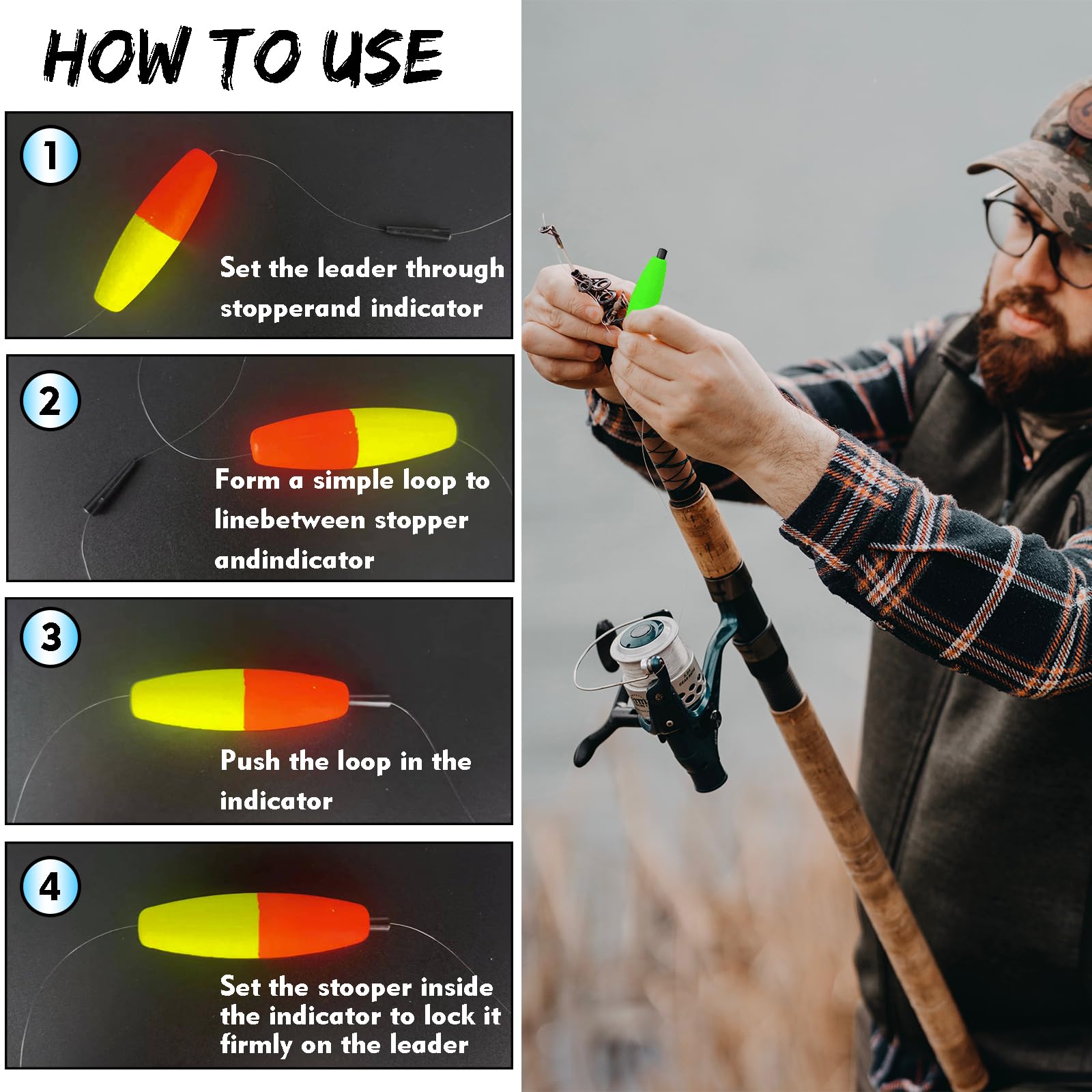 Snapklik.com : Peg Floats,54pcs Foam Cigar Floats For Catfih,Fishing ...