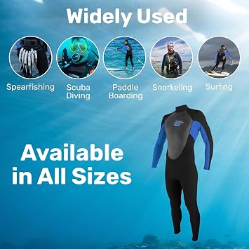 H2Odyssey Momentum 4/3mm Wetsuit for Men - Mens Long Sleeve Swimsuit for Surf Board and Deep Sea Diving - 4 Way Stretch Material Mens Swimsuit