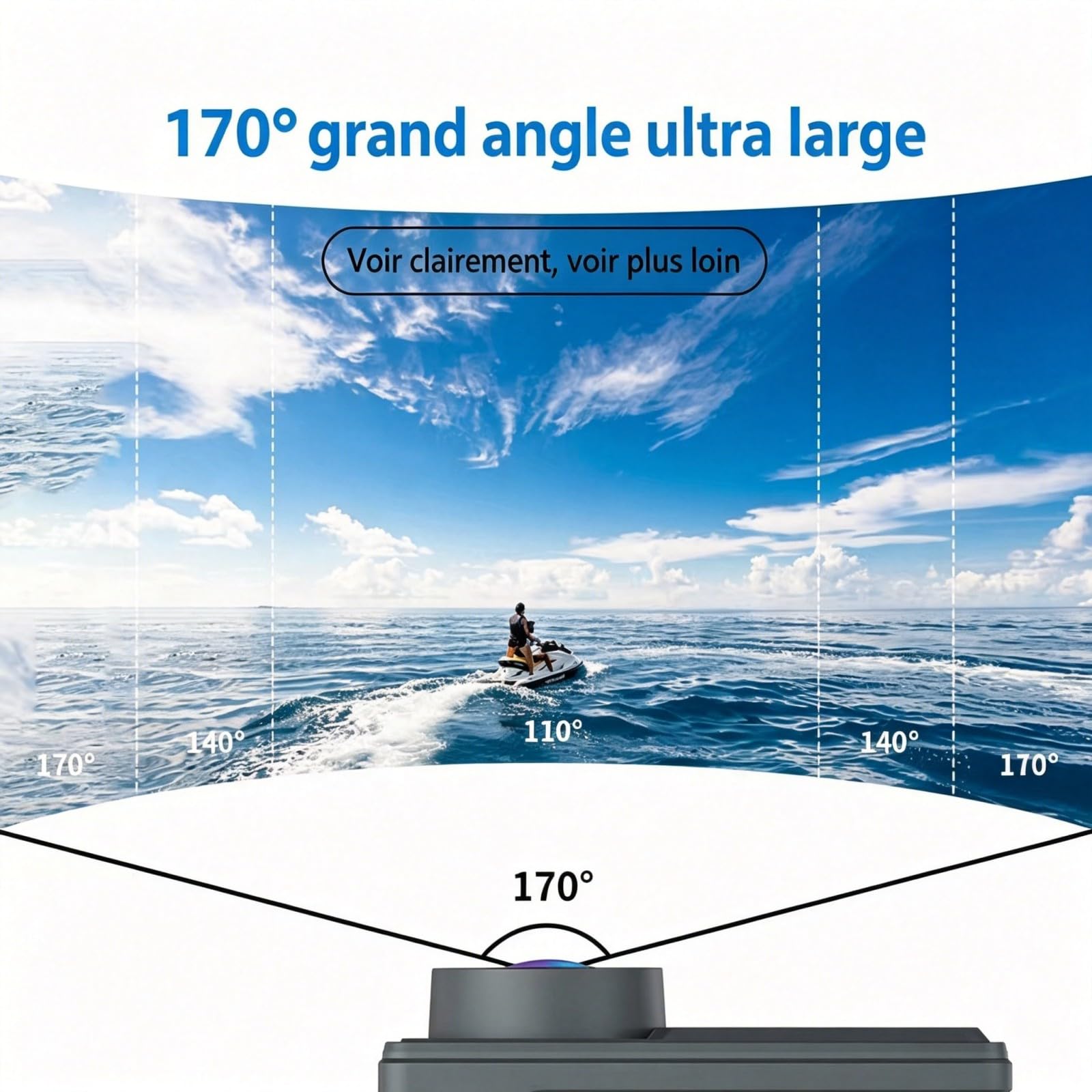Kersens Caméra Sport + 64gb Memory Card, Caméra Étanche IP68 Vidéo 5K Grand Angle avec Double Écran (Grey,64G)