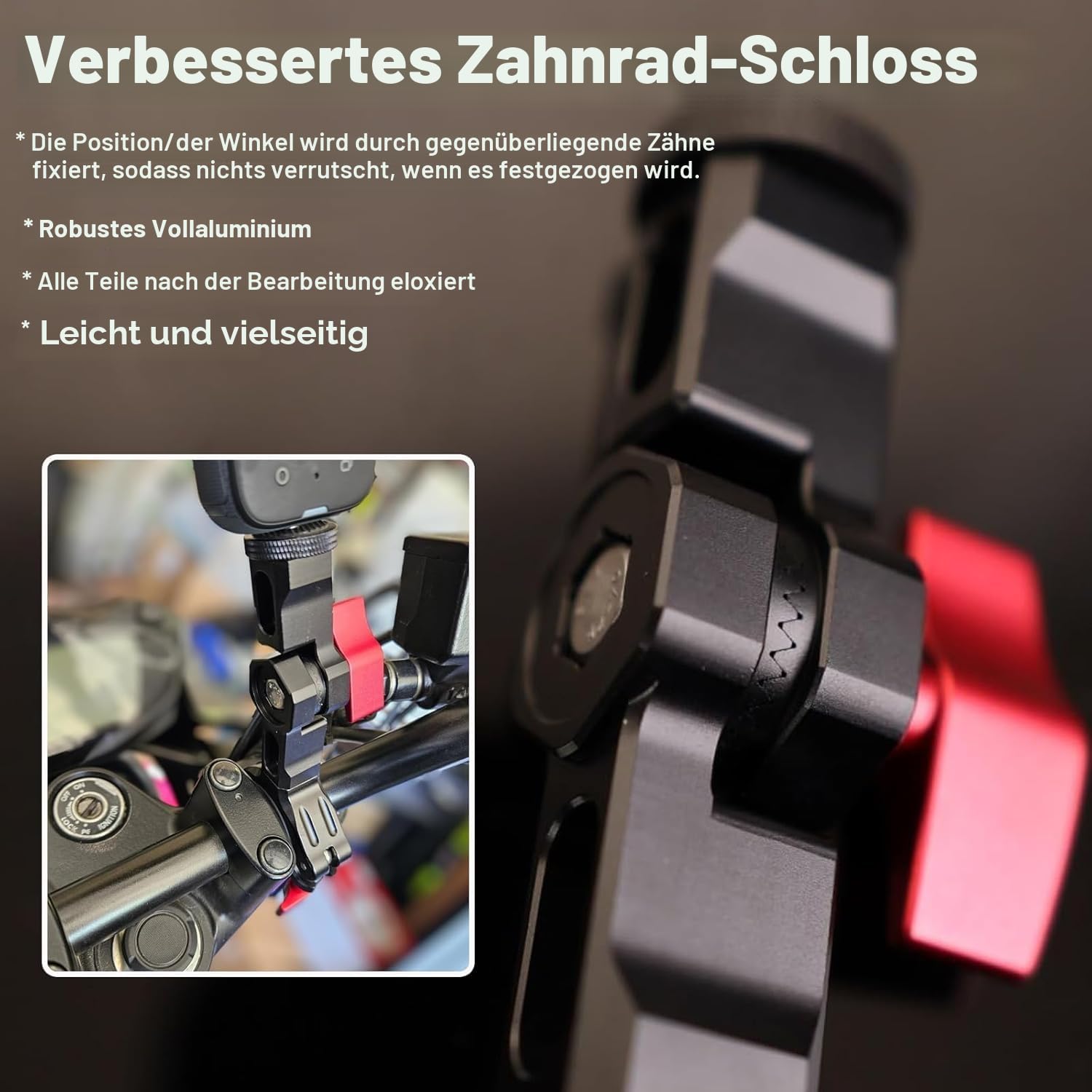 UNSTINCER Metall Action Kamera Halterung für 7~35 mm Rohr, 270° Verstellbar Cam Mount für GoPro Insta360 X5 X4 DJI Osmo AKASO Zubehör, Befestigung am Fahrrad Motorrad MTB E-Scooter Lenker Spiegel