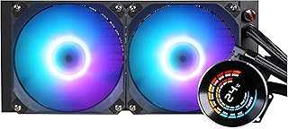 SAMA 240mm CPU Water Cooler with LCD Temperature Display ARGB 240 AIO All-in-one PC Liquid Cooler PWM Fans for AMD/Intel ATX/MATX Case Cooling System Black