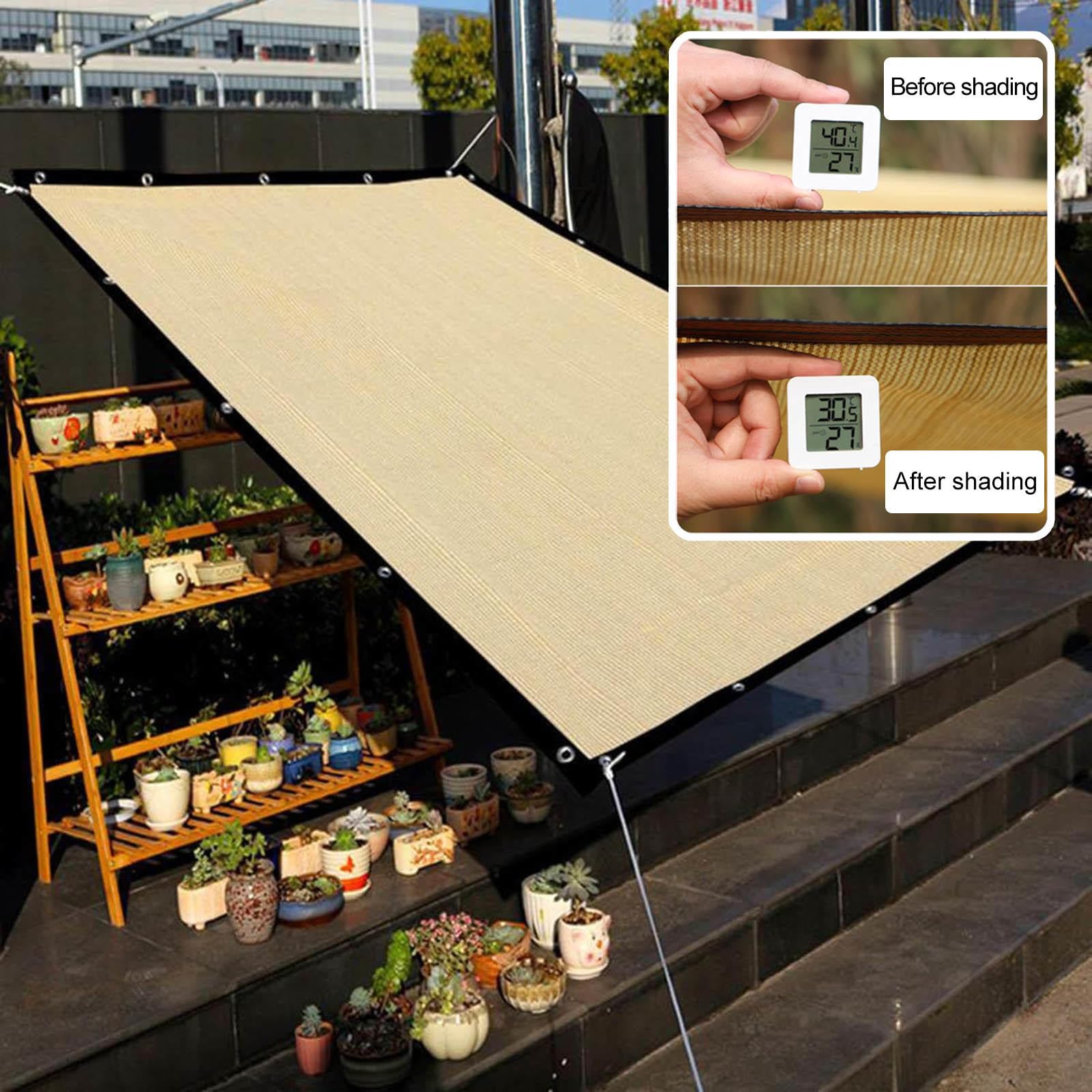 Tela De Sombra para Plantas,Vela De Sombra Rectangular,Malla De Sombra 90% Beige,Red De Sombra con Ojales,Lona De Malla Sombreadora para Jardín Invernadero Pérgola Coche,Beige-3×9m(9.8 * 29.5ft)