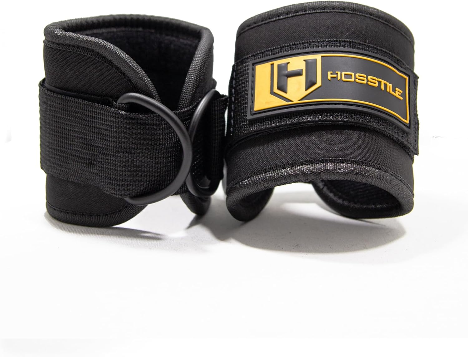 HOSSTILE Neoprene Ankle Straps (Pair) – Durable Steel D-Ring, Soft Neoprene Lining, Heavy-Grade Hook and Loop, Adjustable Support for Cable Machine Exercises, One Size Fits All