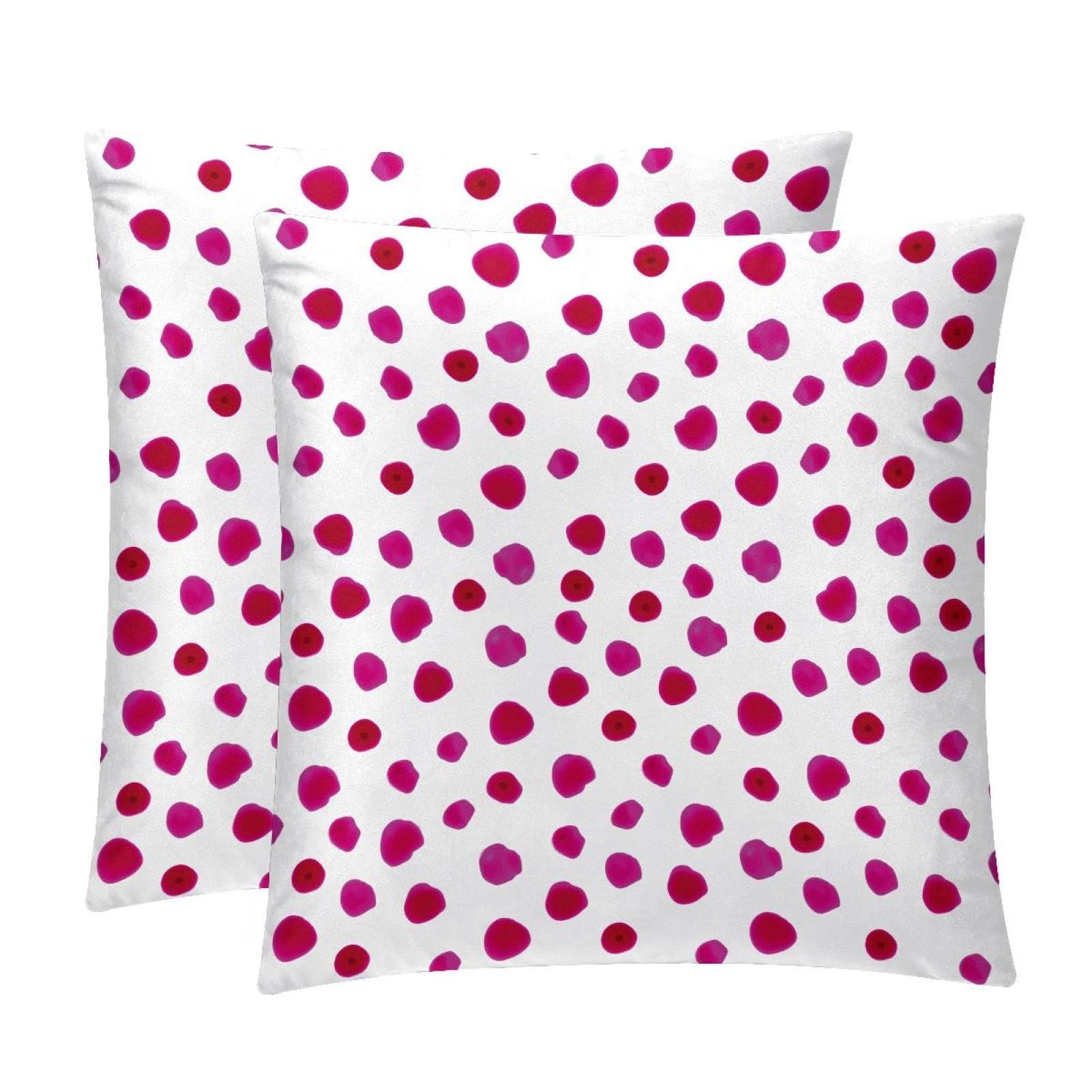 TDGKPZ Pink Polka Dot Throw Pillow Covers 2 Pack Pillowcases Soft Cozy Pillow Cases For Couch Bed Sofa 45x45cm
