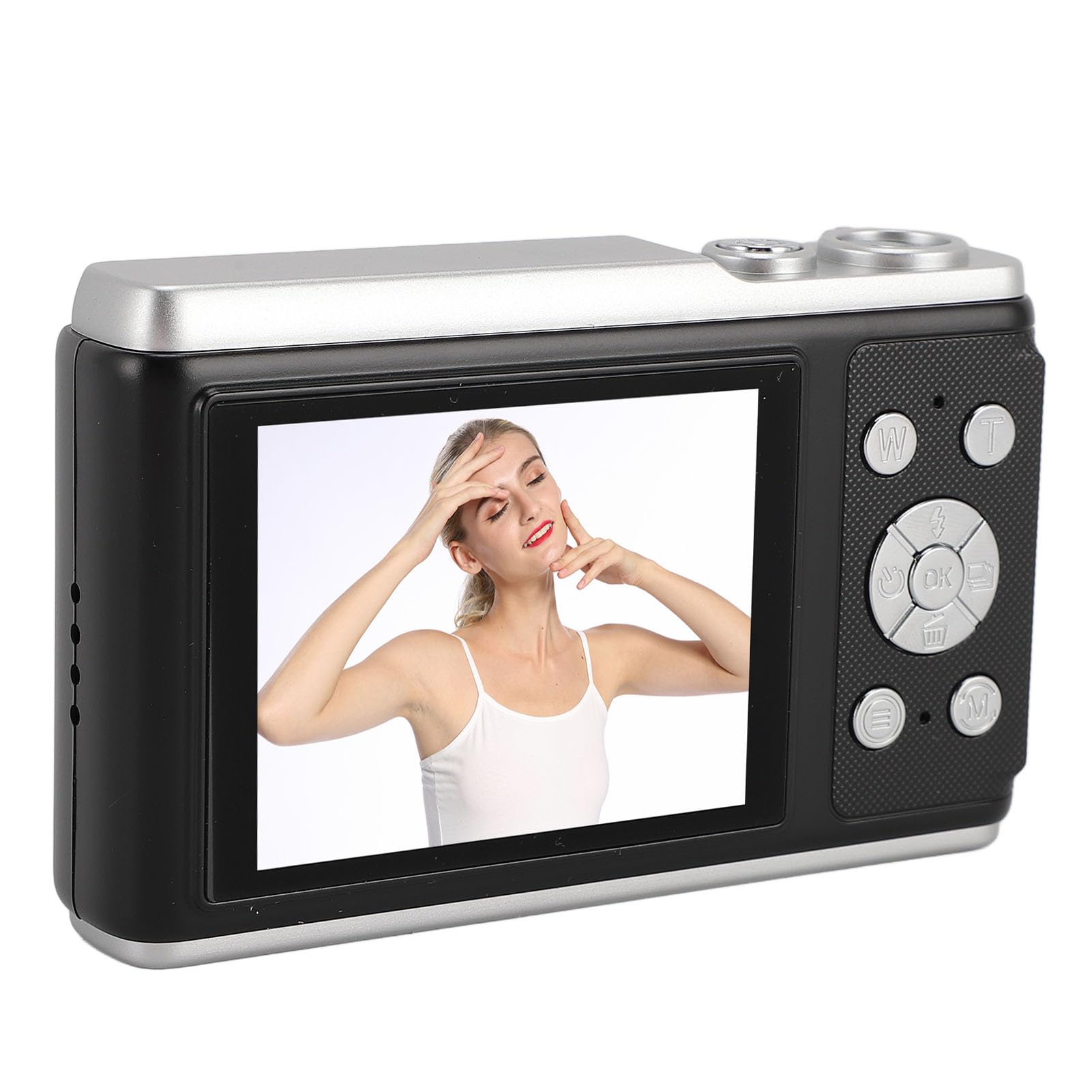 Aparat Cyfrowy 4K Aparat 50 MP z Autofokusem, 16-krotnym Zoomem i Drganiami dla Początkujących Oraz Ekranem o Przekątnej 2,8 Cala (BLACK)