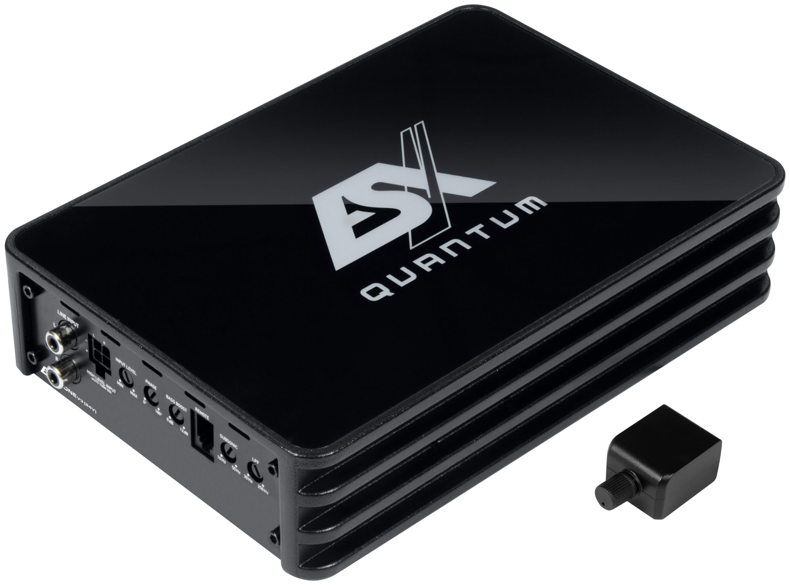 ESX Q-ONEv3-24 V Amplificateur audio de voiture 1 canal Classe D pour réseau de bord 24 V dans camions ou autocars avec télécommande basse | 1 x 300/500/700 W RMS @ 4/2/1 Ohm | Prêt à démarrer et